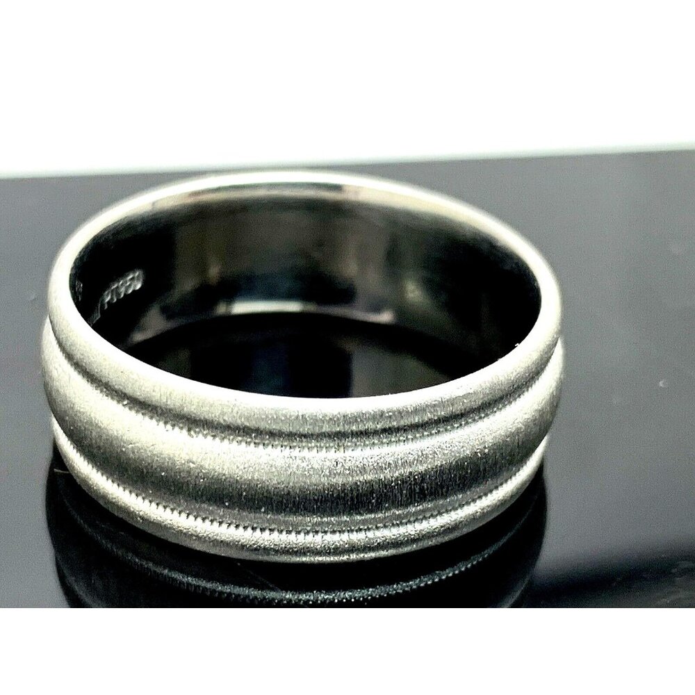 Scott Kay Men's Wedding Band Platinum Milgrain 7.6mm Wide Ring Size 10.5